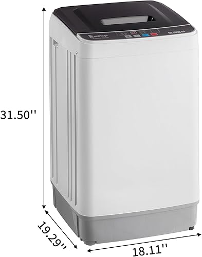 Miniatura 7 de Lavadora portátil de 1.5 pies cúbicos, lavadora de carga superior completamente automática de 17.8 libras con tambor de acero inoxidable, 8