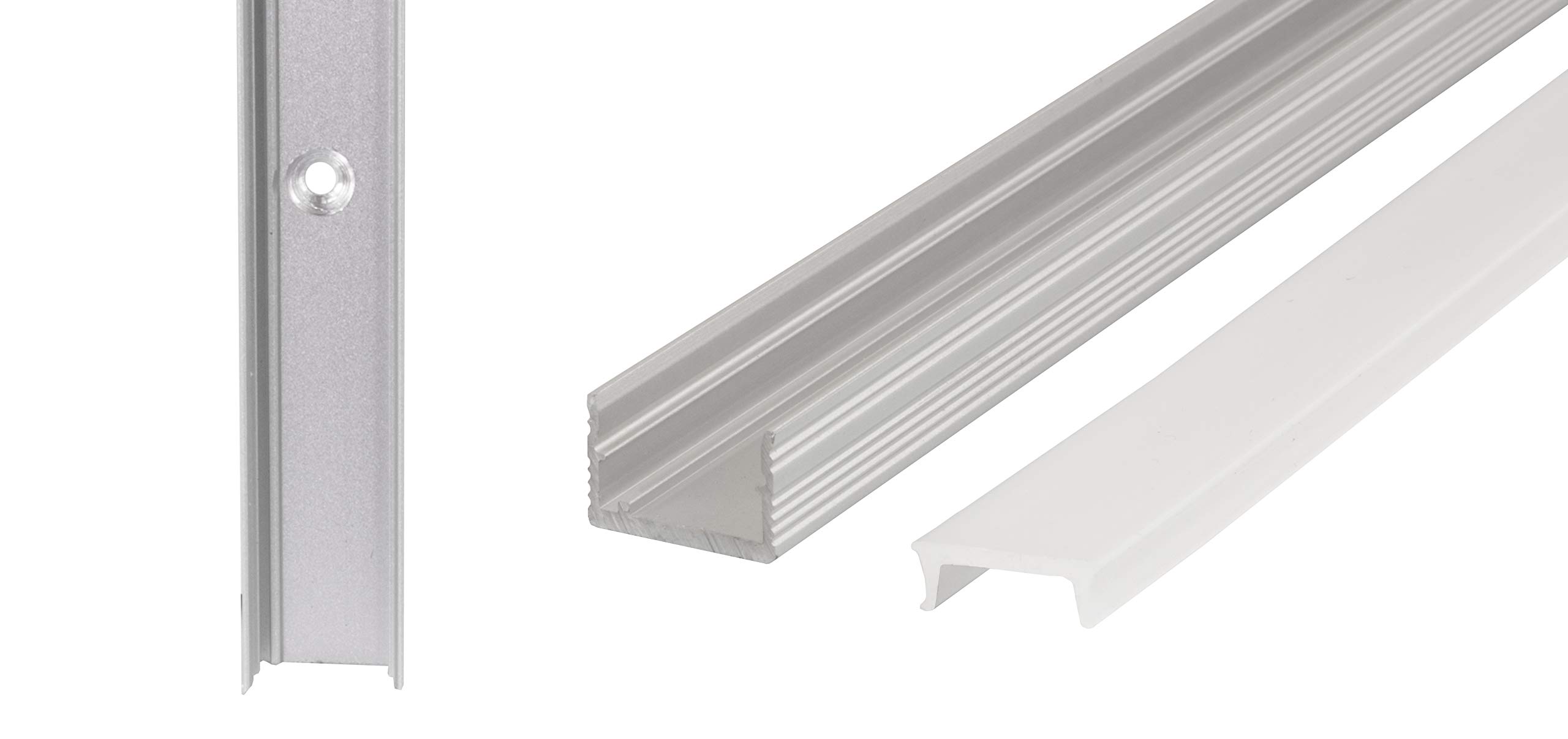 3x LED-Aufbauprofile Aus Aluminium – Silber Matt, Je 2m Lang, 1,5x1 Cm, Für Indirekte Beleuchtung An Wand, Decke Oder Möbeln