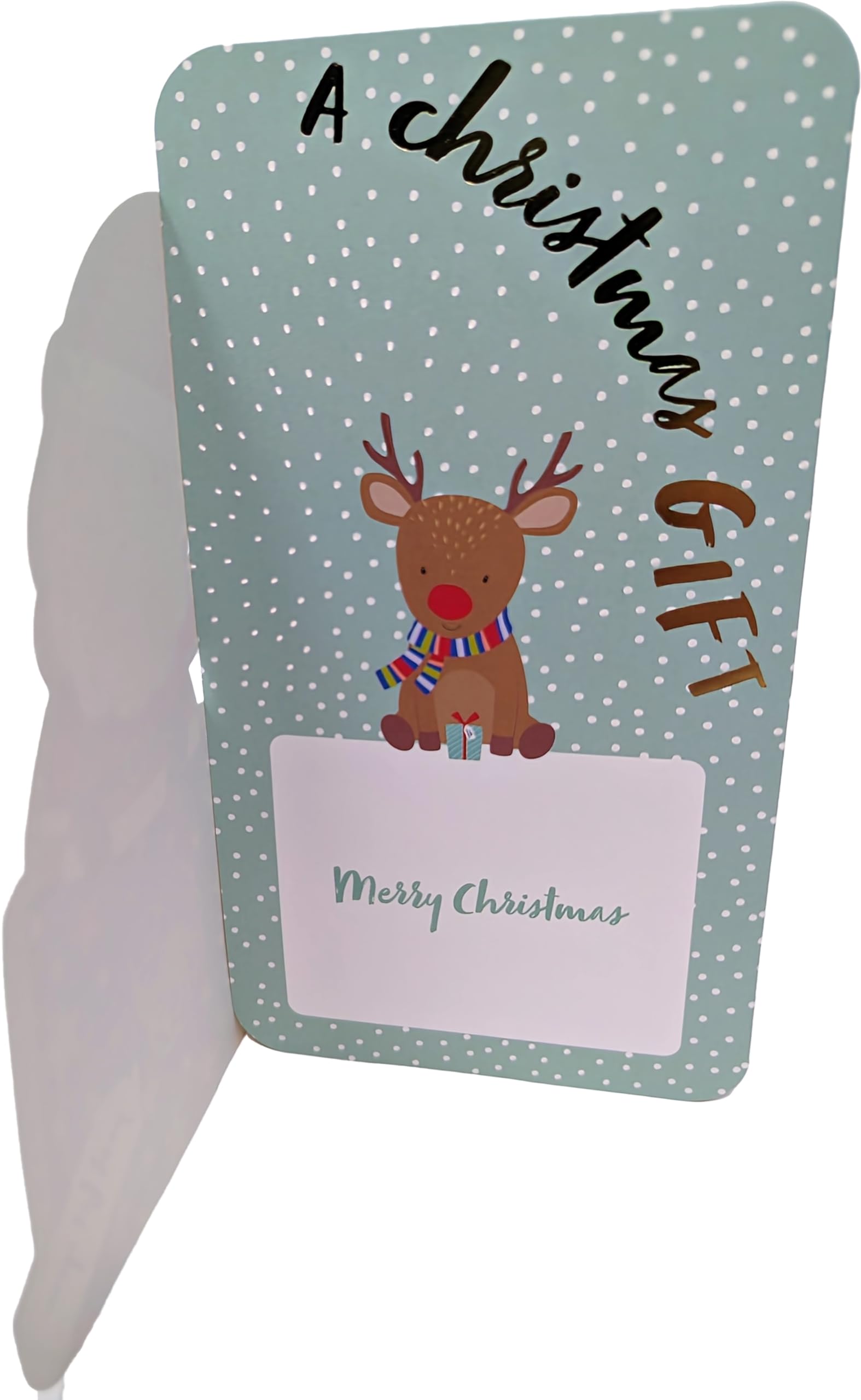 Portafogli Natalizi per Bambini con Buste – Lamina d'Oro Lucida – Simpatici Disegni Babbo Natale, Pinguino, Albero, Renna – Saluto Buon Natale – Confezione Ecologica