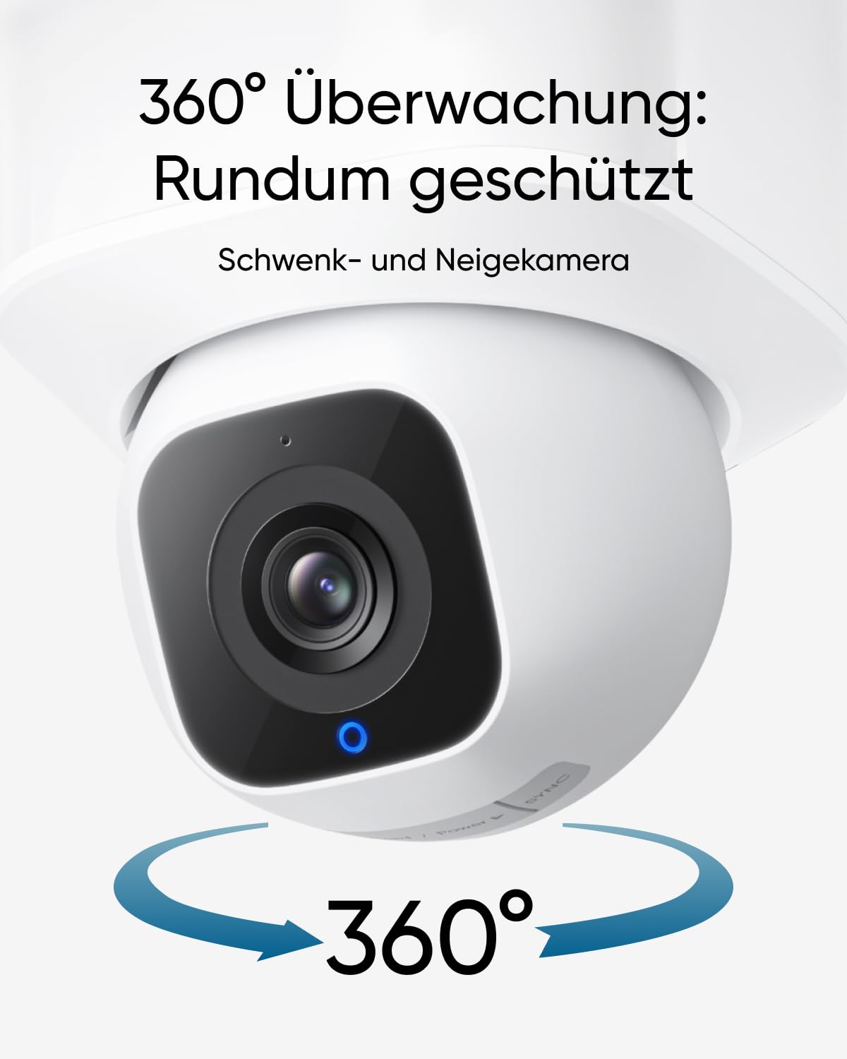 eufy Flutlichtkamera E30, Außen-Sicherheitskamera, 360° Schwenken & Neigen, KI-Erkennung & Verfolgung, 2K-Video, 2,4GHz WLAN, 2.000 Lumen, Sprach- & Lichtalarme, 24/7-Aufzeichnung, ohne ABO-Kosten