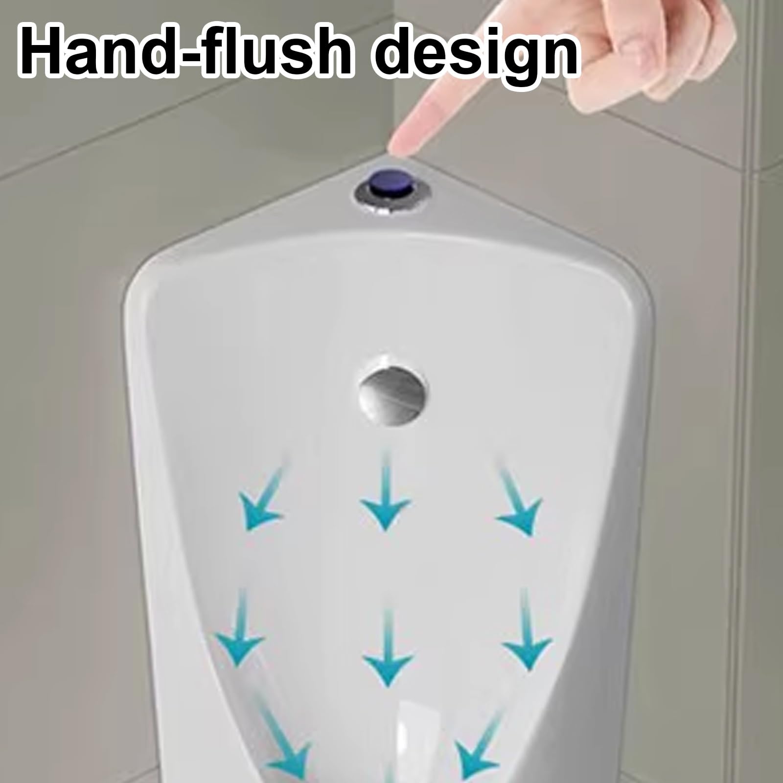 Urinatoio da Uomo, Orinatoi Angolari for Uomo Antigoccia, Orinatoi In Ceramica a Parete con Pulsante di Scarico, Orinatoi for Bagno Maschile, for uso Domestico/commerciale