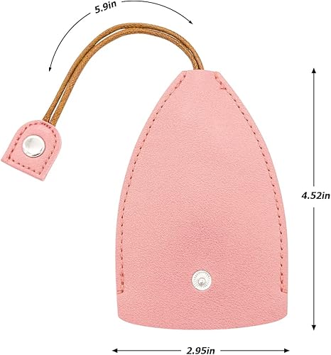 Miniatura 2 de Funda para llaves de automóvil, 2 bolsas creativas extraíbles para llavero, de piel sintética, gancho protector de gran capacidad para llaves (rosa)