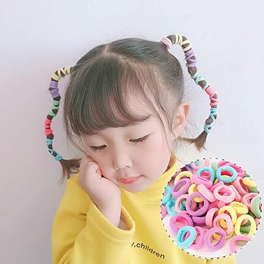 Amazon Co Jp Bianhuan ヘアゴム こども カラフル ベビーリングゴム パイルゴム 100本 セット ベビー ヘアアクセサリー かわいい ゴム 髪 髪ゴム こども キッズ 髪飾り リボン 子供 赤ちゃん 女の子 かみかざり 髪留め 輪ゴム ベビー マタニティ