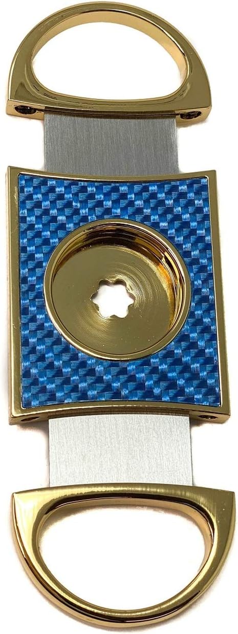 Perfect Cigar Cutter Star Gold-Blue Carbon Fiber Body