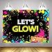 Mocsicka Glow Neon Party Backdrop Let's Glow Splatter Photography Background 7x5ft Vinyl Glowing Party Backdrops Banner Decoration Neon Party Supplies