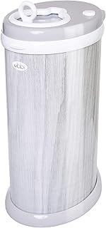 Ubbi Steel Diaper Pail, Odor Locking, No Special Bag Required, Award-Winning, Registry Must-Have, Woodgrain