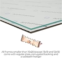 Vista 6 de ArtToFrames 11 x 14 pulgadas, marco de fotos blanco antiguo lavado con cuentas, de 1.25 pulgadas, para tu arte o fotos; viene con vidrio regular