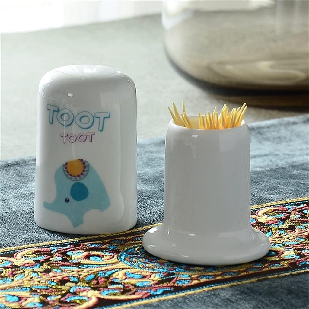 Ceramic Toothpick Holder Cartoon Design Toothpick Holder Home Decoration Storage Box (A As Shows)