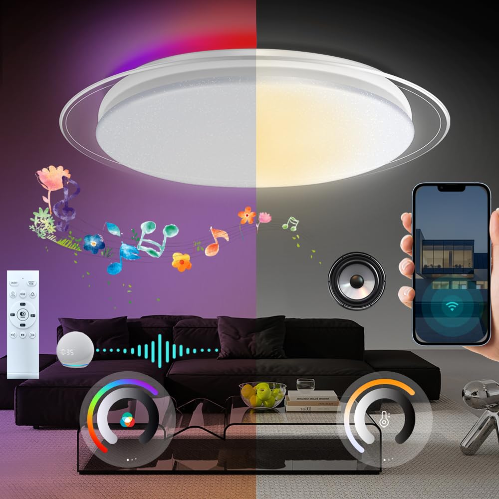 Amazon.co.jp : TAIGURAZ LED 音楽シーリングライト 8畳 WiFi接続