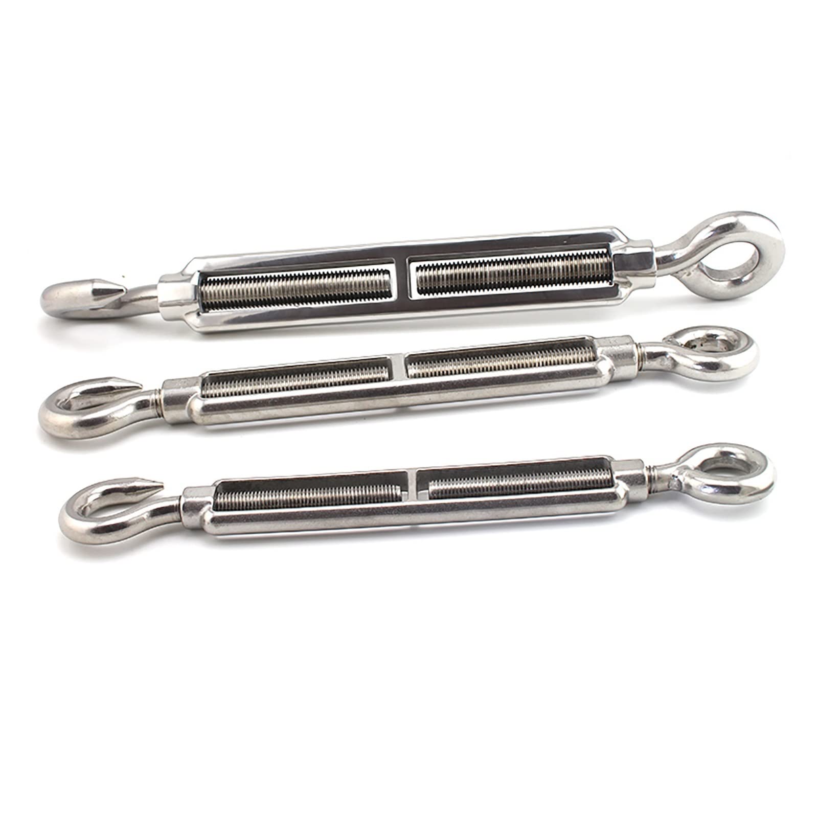 Tenditori in Acciaio Inox, 1 pz M4 M5 M6 M8 M12 M14 A2 304 in Acciaio Inossidabile Gancio Occhiello tenditore Fune Metallica tenditore di Tensione(M12)