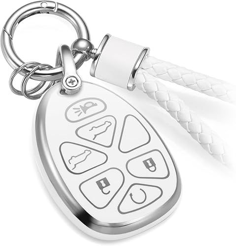 Miniatura 10 de Funda para Llavero de Audi con Accesorios de Llavero de Cuerda Trenzada de Metal, Estuche Suave Mejorado para Llave A3 A6-A8 E-Tron S3 RS6-7 SQ7-8