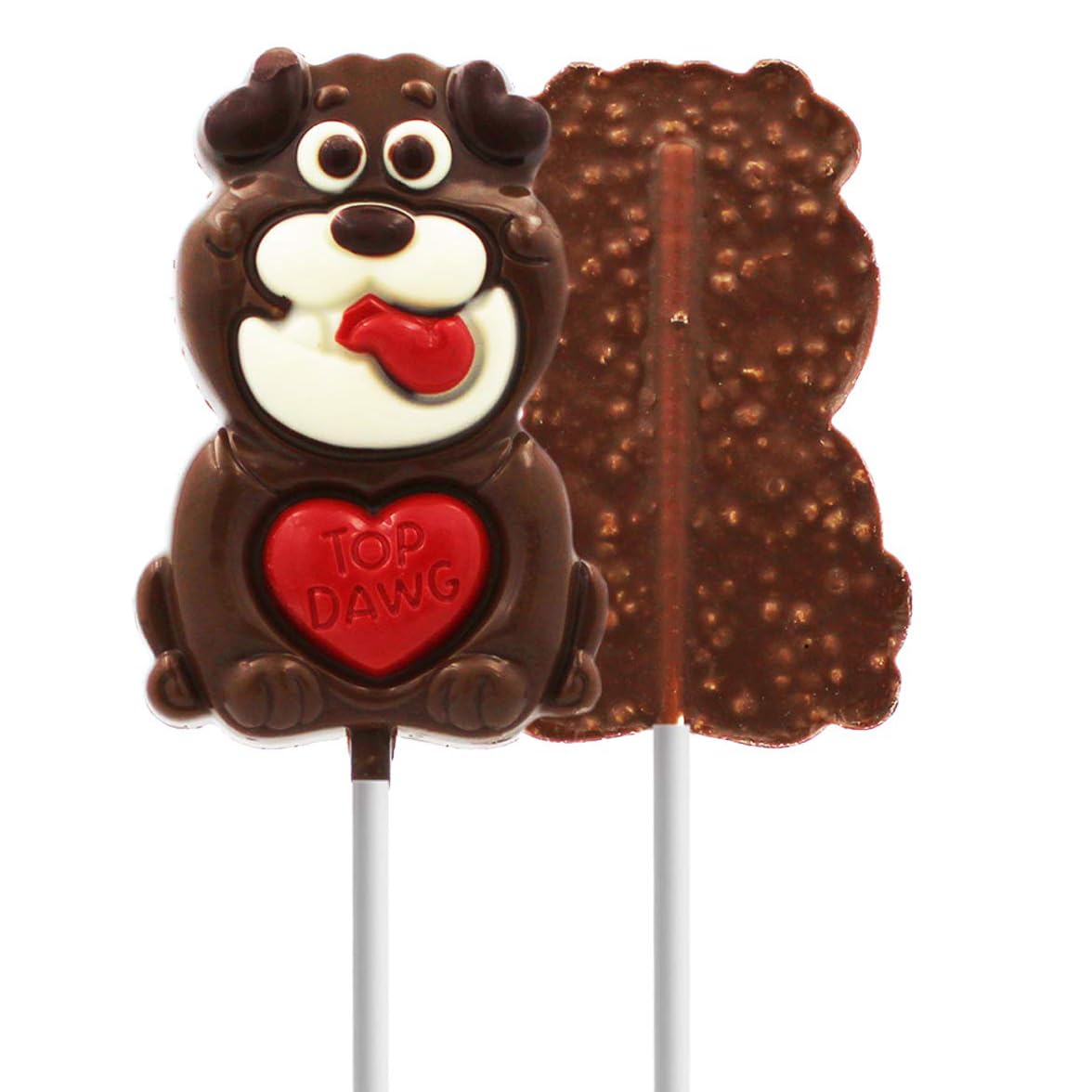 Valentine's Big Puppy Lollipop Holiday Treats 4-Pack Variety, Pop Party Bag Fillers, Individually Wrapped, Kosher Certified, 3oz Sucker Puppy