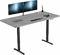 Vista 52 de VIVO DESK-KIT-E2B1B - Escritorio eléctrico de pie con motor doble, ajuste de altura de memoria, serie E2B, marco negro superior negro, DESK-KIT-E2B1B