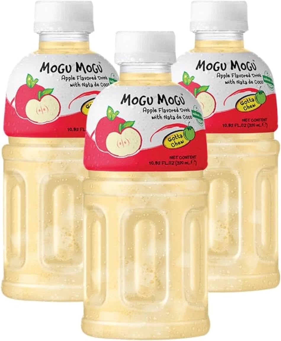 Apple Juice with 25% NATA De Coco (coconut jelly) | Full of Fruit Fibres | No Added Preservatives and Colours | Juice Bottles Made for Adults and Kids - 320ml - (Pack of 3)