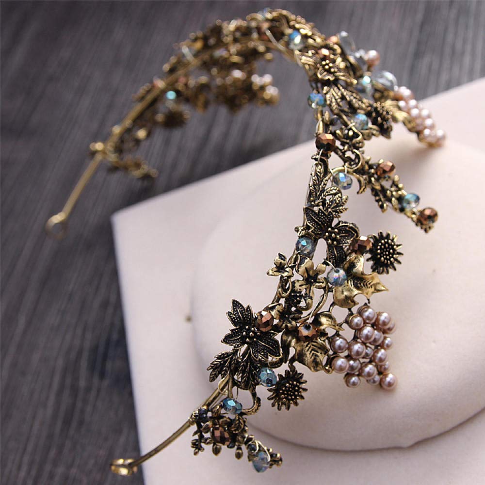 Tiara, stop strasu, ozdoba na głowę dla panny młodej, z perłą, kwiaty, prosta, modna ozdoba na wesele, ozdoba do włosów, w stylu vintage, na imprezę, prezent