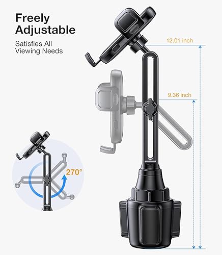 Miniatura 6 de Coolpow Soporte de teléfono para automóvil (más sólido). Soporte de teléfono ajustable de 360 para automóvil, camión, carrito de golf, soporte de