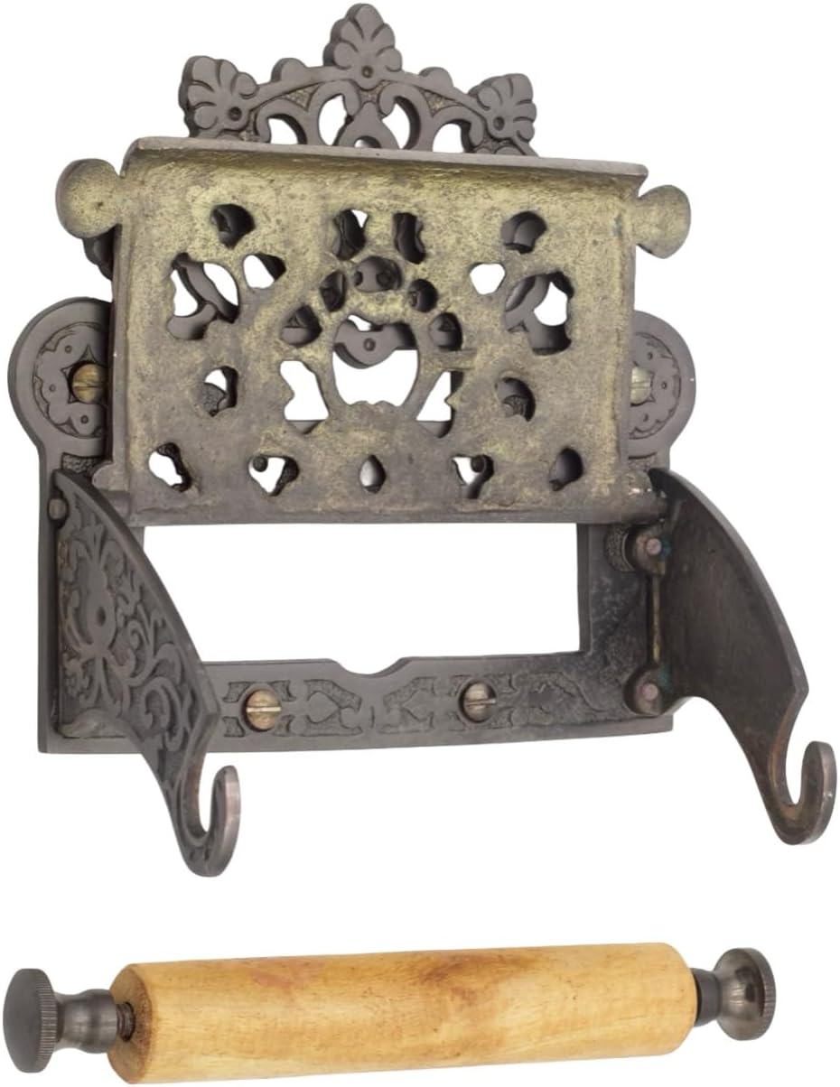 Wall Mounted Fan Top Toilet Paper Holder in Bronze