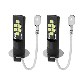Negaor Car LED Fog Lights 80W Pair Headlight Bulbs H3 LED Bulb 6000-6500K DRL Driving Lamp DC1
