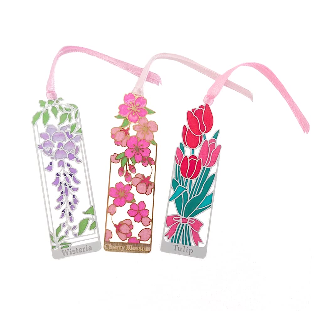 Amazon | 智光 】 ステンドグラス 風 ブックマーカー (しおり) 春の花