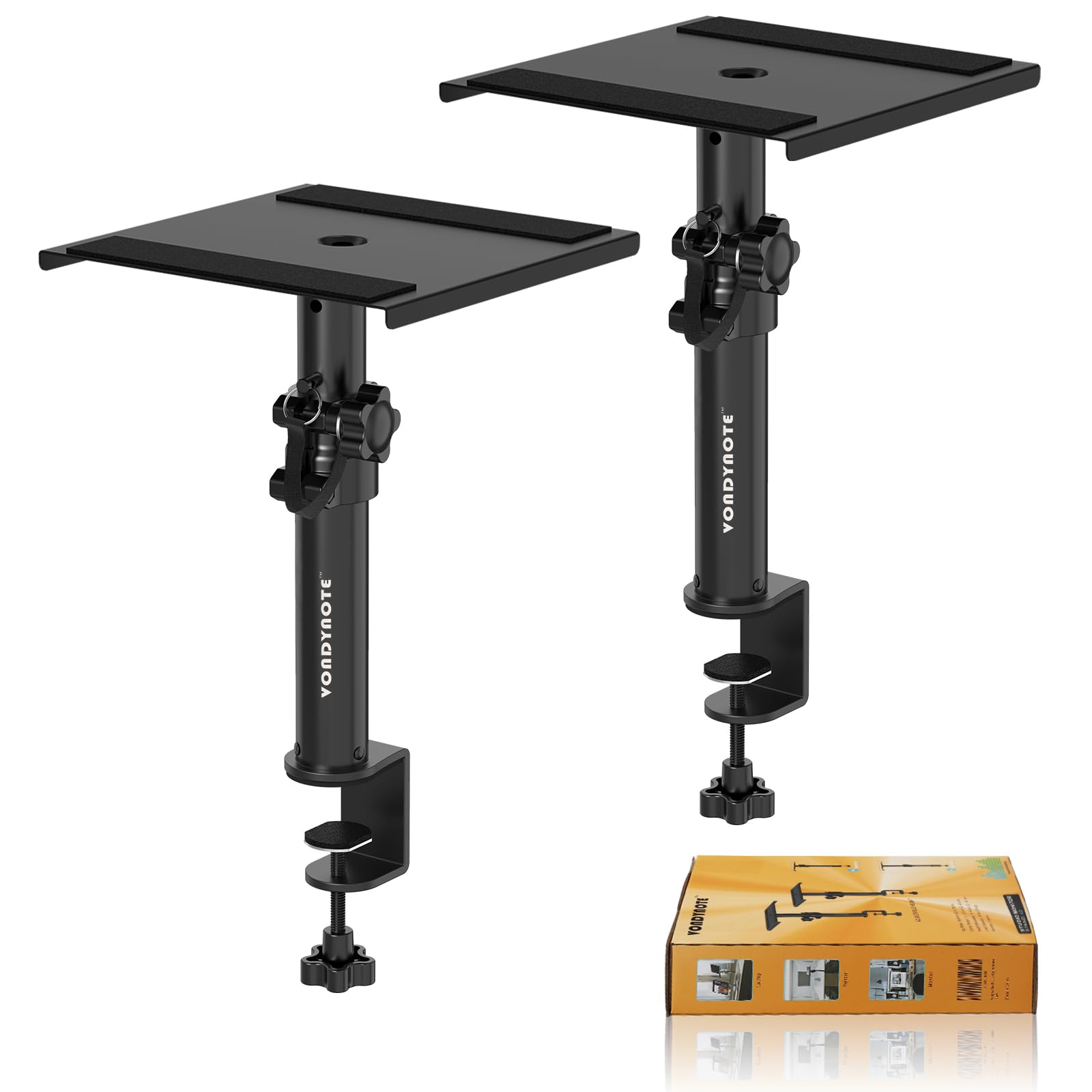 Set of 2 Desktop Clamp Speaker Stands Short Studio Monitor Stands Height Adjustable