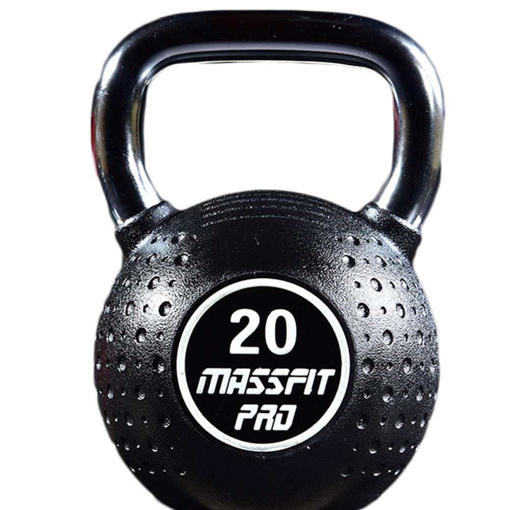 Commercial PU Kettlebell Gym Fitness Equipment Strength Training Weight Available: 4, 6, 8, 10, 12, 16, 20, 24, 28, 32kg (Black 4-32kg)