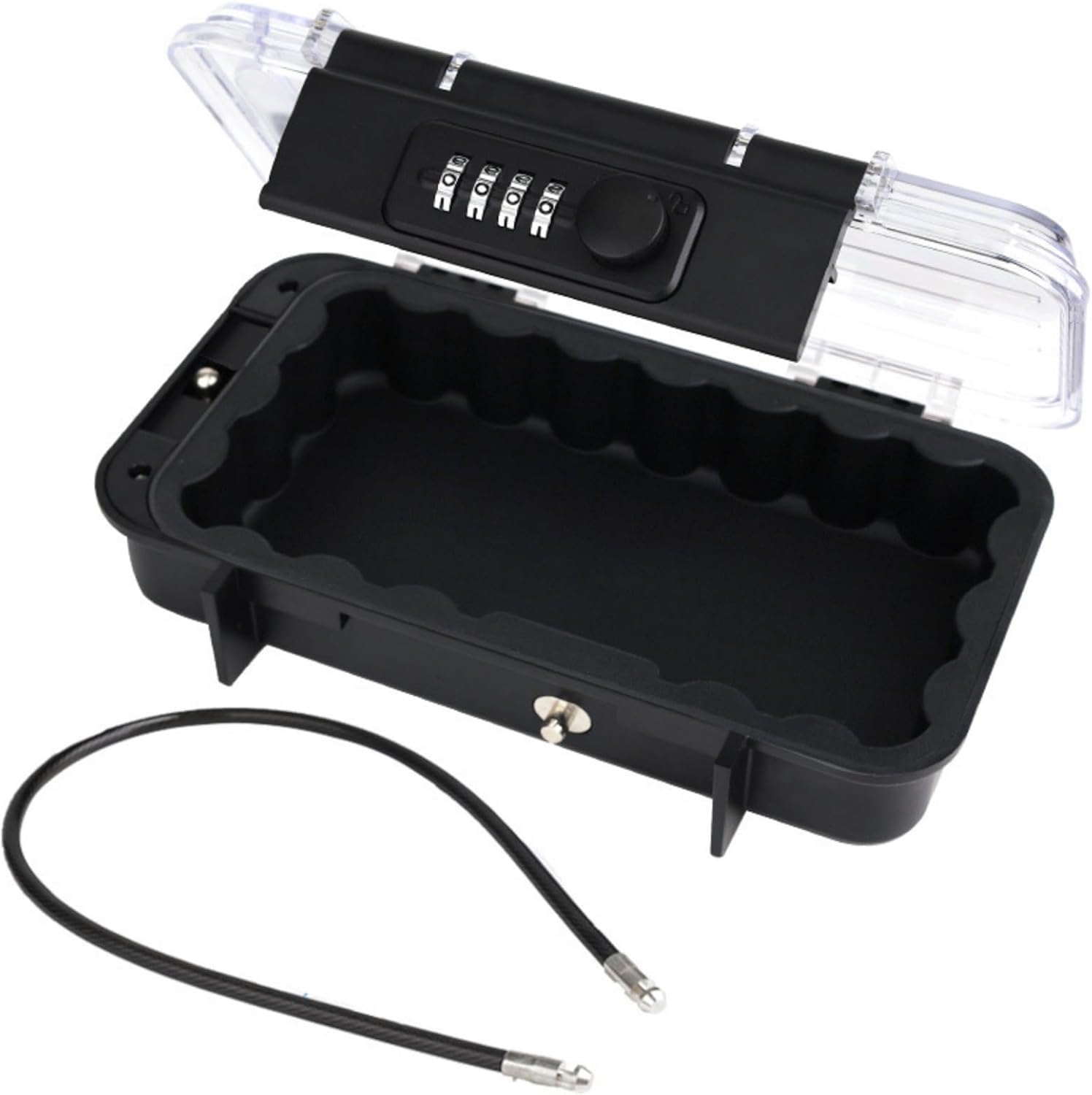 Safe Box Portable Lock Box 4 Digit Combination Security Case Lock Box With Removable Wire Travel Safe Box