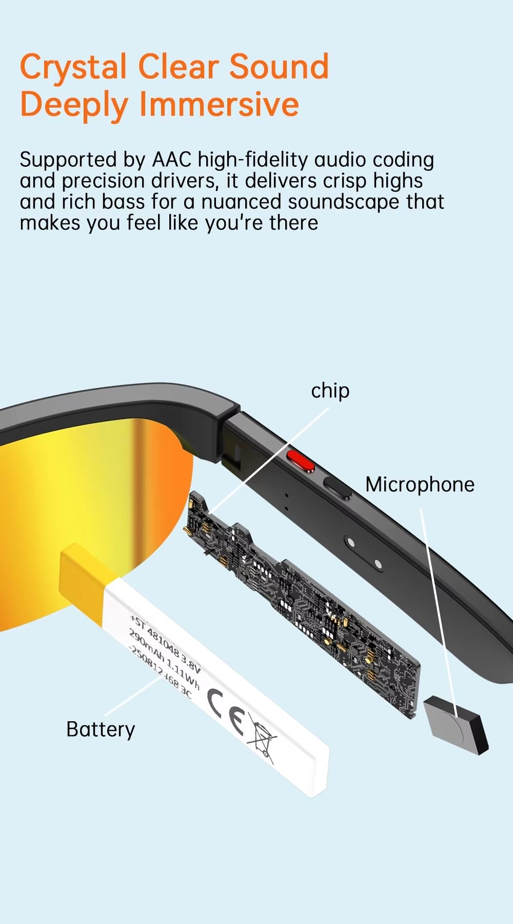 Générique 2026 Lunettes Smartglasses AI Caméra Full HD 290mAh Haute AutonomieProtection UV, Bluetooth, Musique, Traduction
