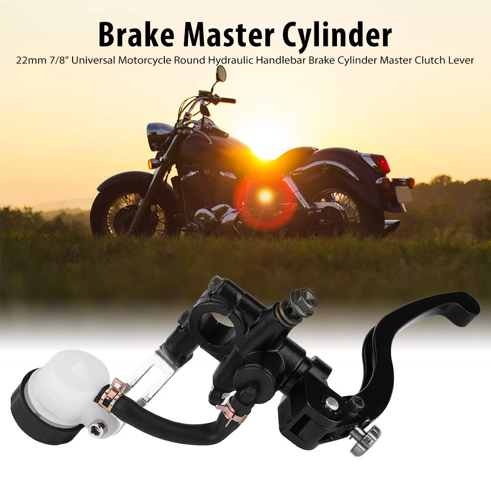 Leva Frizione Cilindro Maestro Freno Anteriore, 22 Mm 7/8" Leva Frizione Universale Cilindro Freno Idraulico Tondo Moto Universale(Pompa superiore destra)