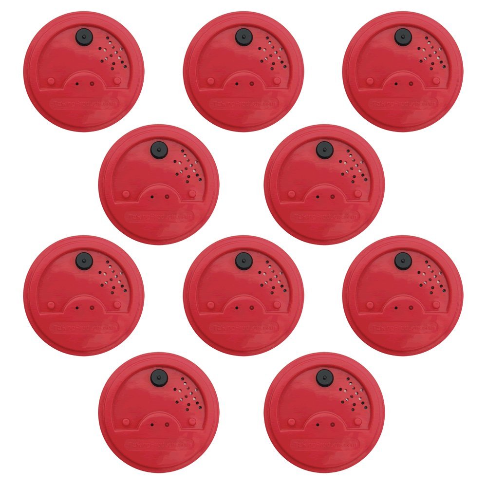 Talking Products, Red Talking Tins Voice Recorder, 40 Seconds Recording, Pack of 10. Ideal for Independent Living and Speaking and Listening Activities