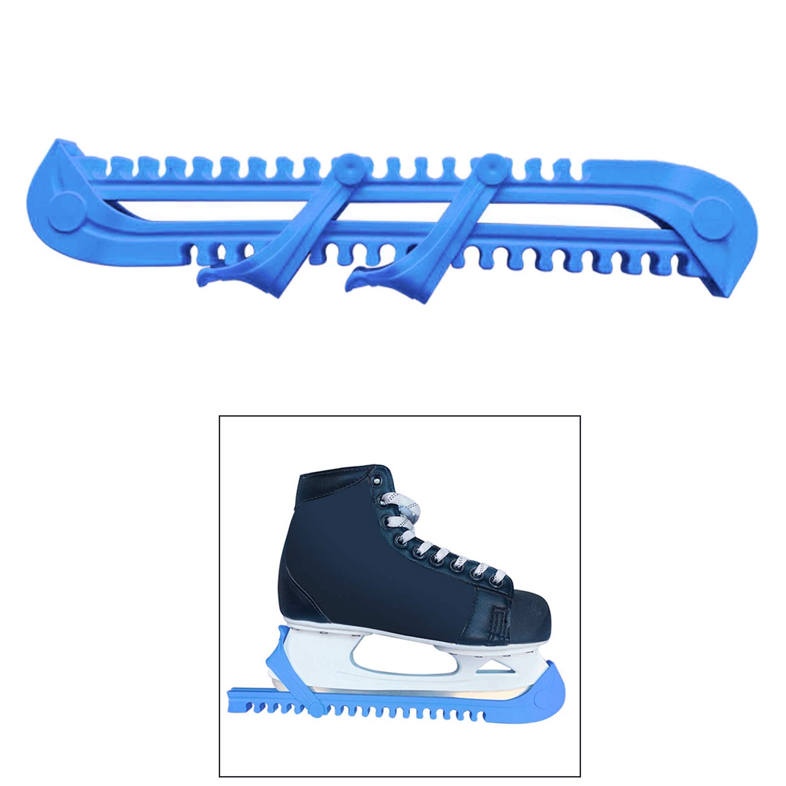 Lot de 10 protections universelles pour patins à glace Bleu