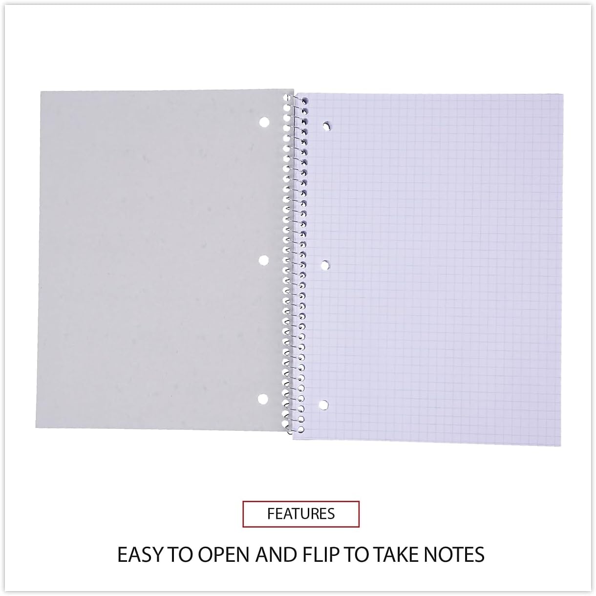 Universal UNV66634 10.5 in. x 8 in. 1-Subject Quadrille Rule Wirebound Notebook - Assorted Cover Colors (4/Pack)