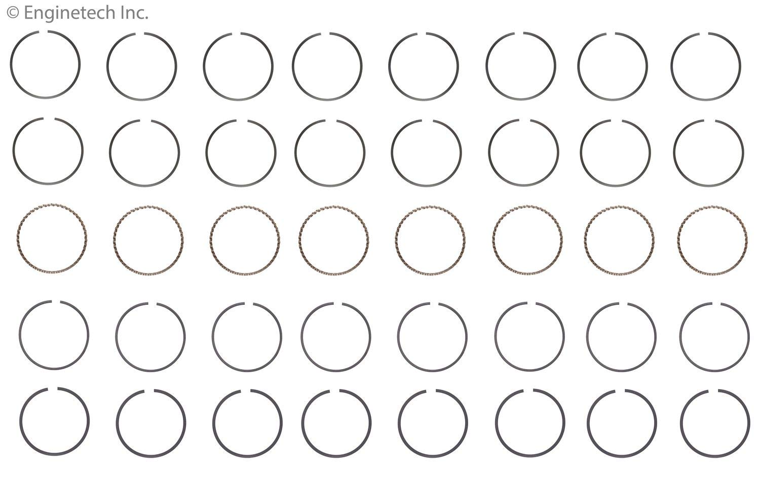 EnginetechM40718-STD Rings GM 6.2L 376 OHV