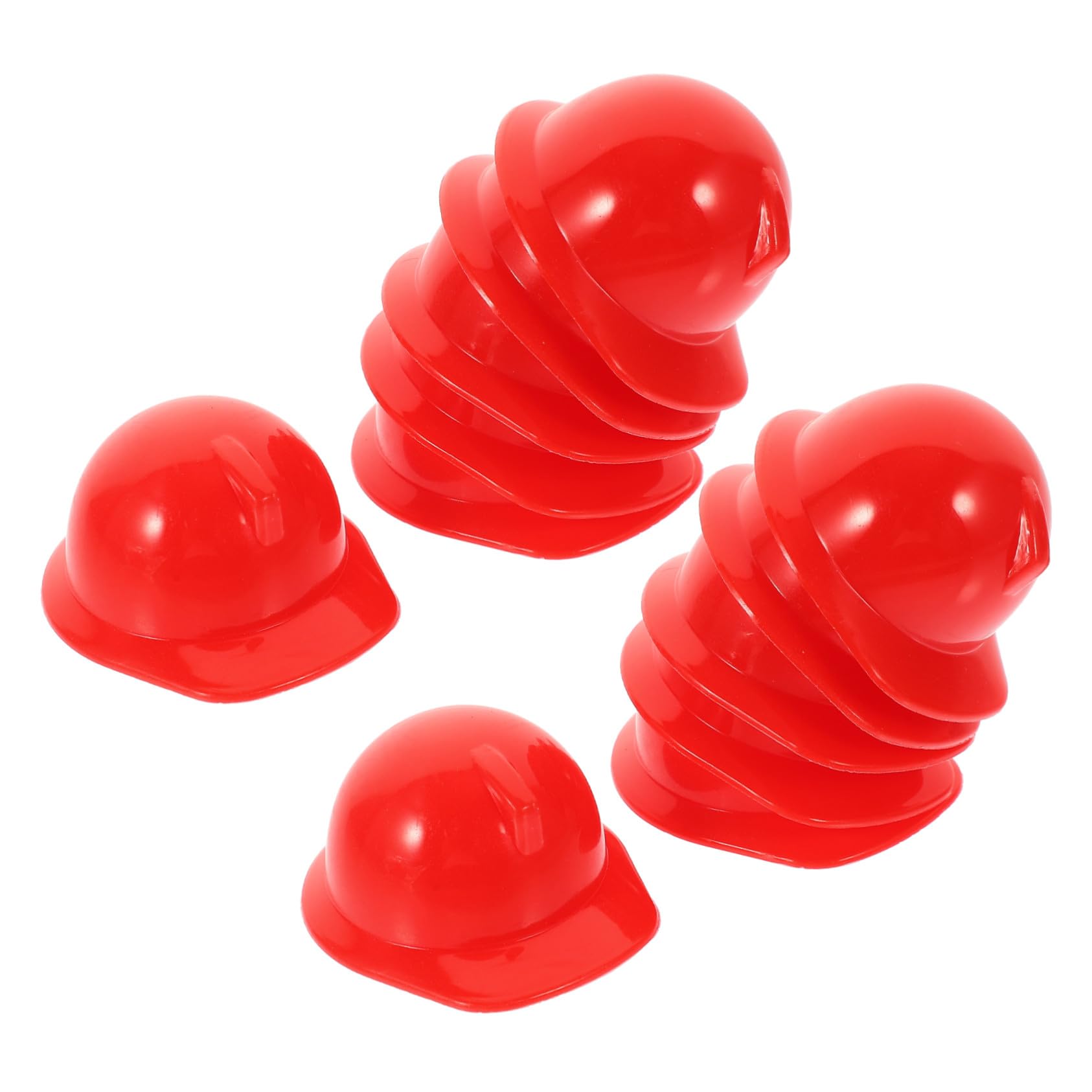Mini Protector de Seguridad en Rojo, 20 Piezas, Plástico | Sombrero de Construcción Miniatura, Accesorio para Muñeca y Mascota, Uso Exterior y Espectáculos
