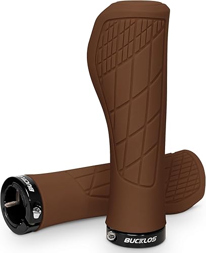 Vista 10 de BUCKLOS Single Lock-on Bike Handlebar Grips - Mountain Bike MTB Ergonomic Anti-Slip Handle Grip - Bicycle Comfort Locking Handle Bar for BMX/Cruiser