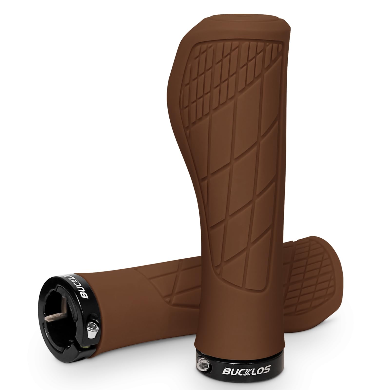 BUCKLOS Single Lock-on Bike Handlebar Grips - Mountain MTB Ergonomic Anti-Slip Handle Grip - Bicycle Comfort Locking Handle Bar for BMX/Cruiser Bike/