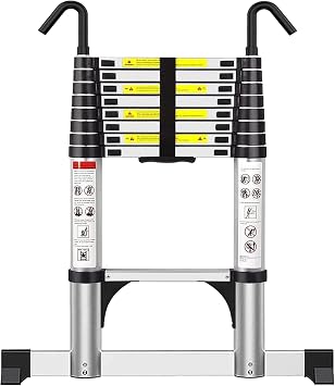 Telescoping Ladder 2.6M Aluminium Loft Ladder, Ladders Extendable