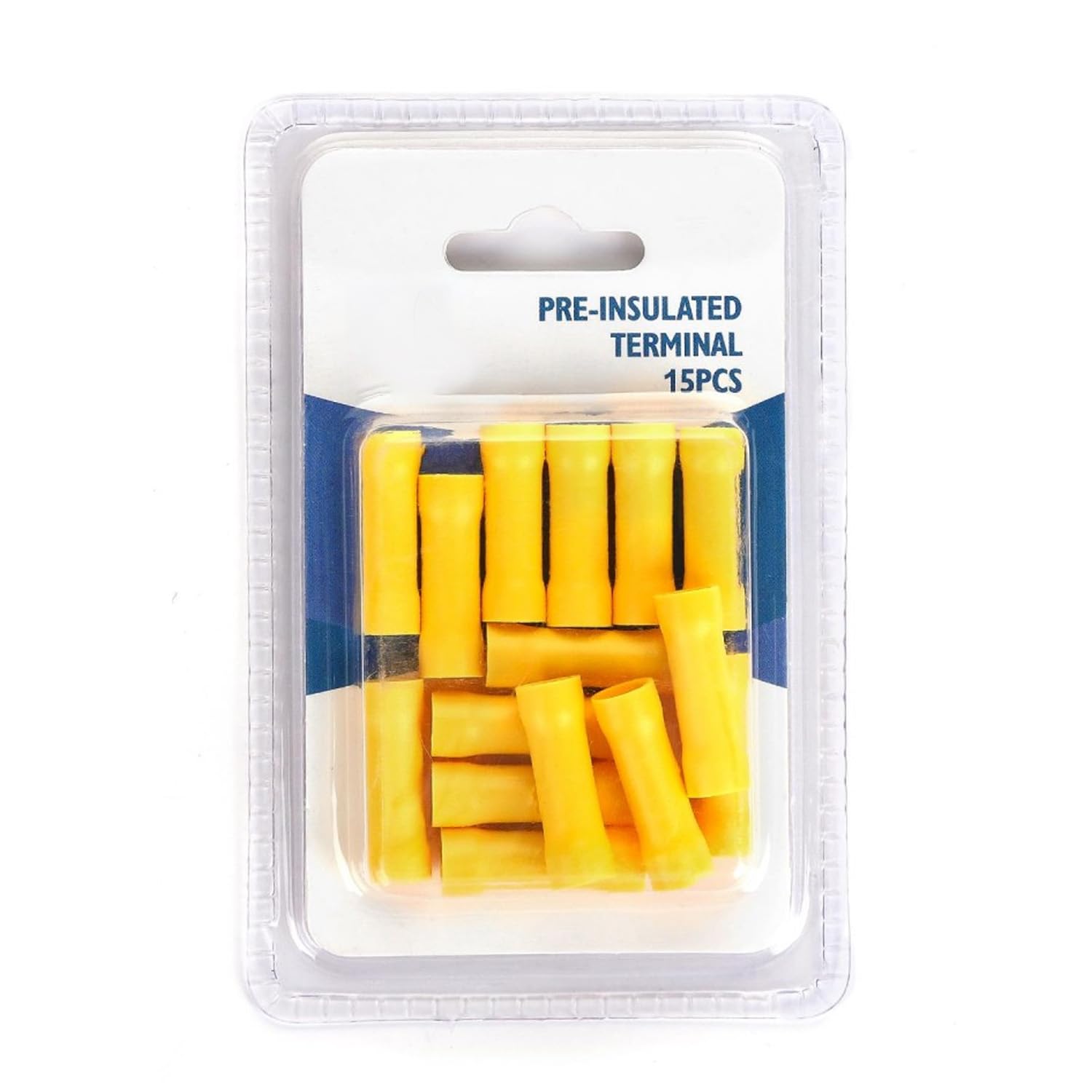 Pre-insulated terminal BV5.5 yellow (15 pcs/blister), ideal for safe and efficient connections in electrical projects, ensuring durability and reliable joints.