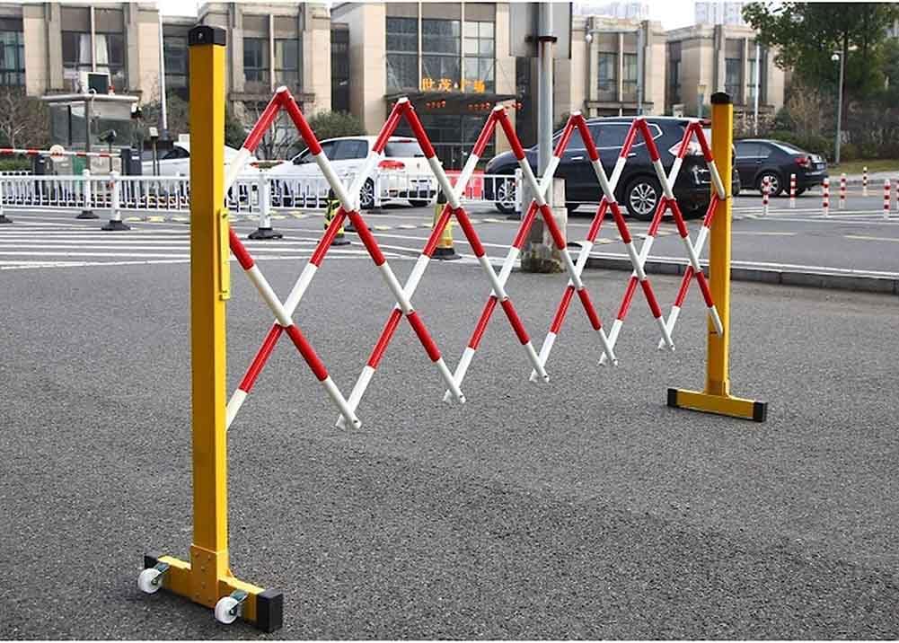 WDSOPK Retractable Safety Barricade for Driveway and Garage Security Industrial Mobile Parking Barrier Folding Fence for Outdoor Road 1.2 * 2m（1.2 * 2.5m）
