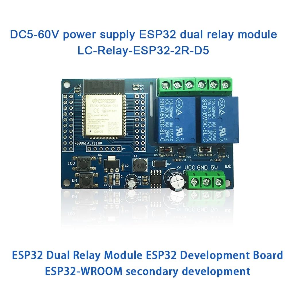 ESP32-WROOM WiFi AC 250V / DC 30V Modulo relè a doppio canale Scheda di sviluppo wireless for casa intelligente