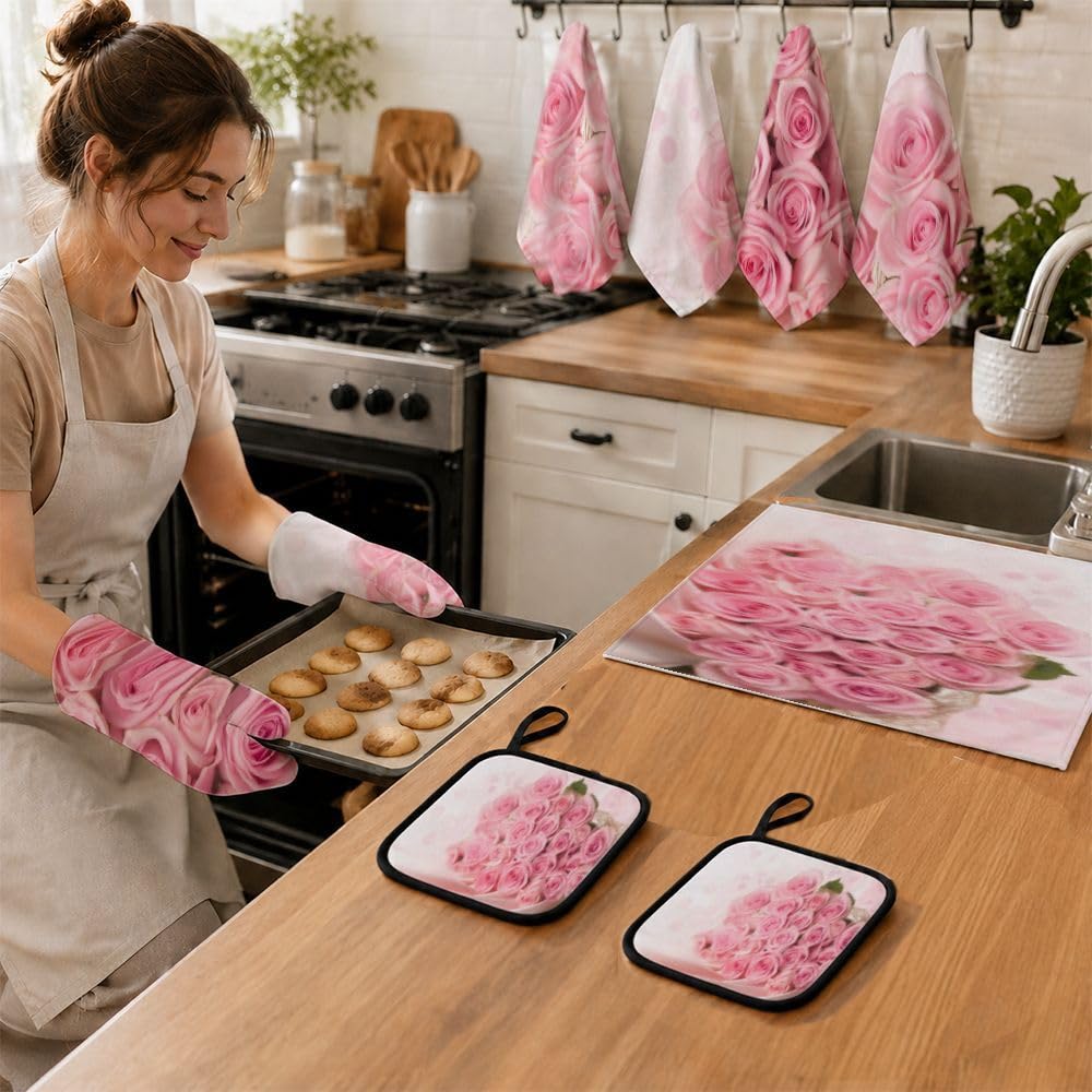 9PCS Bella Rosa Roses2 Cucina Decor e Accessori Set