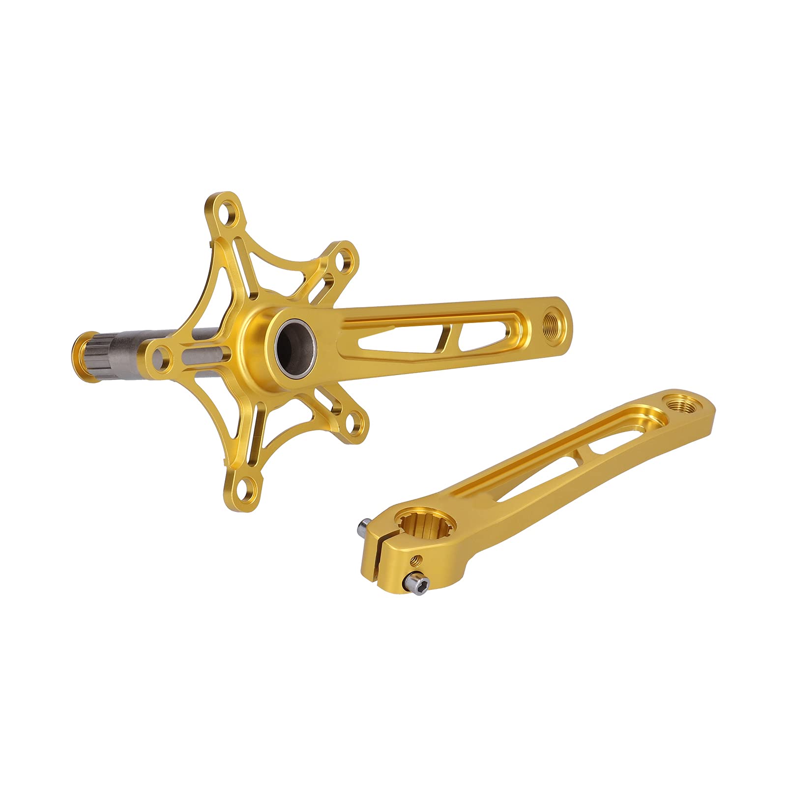 Crankset, Heavy Duty Friction Reduction Metal Alloy Crankset for Road (Gold)