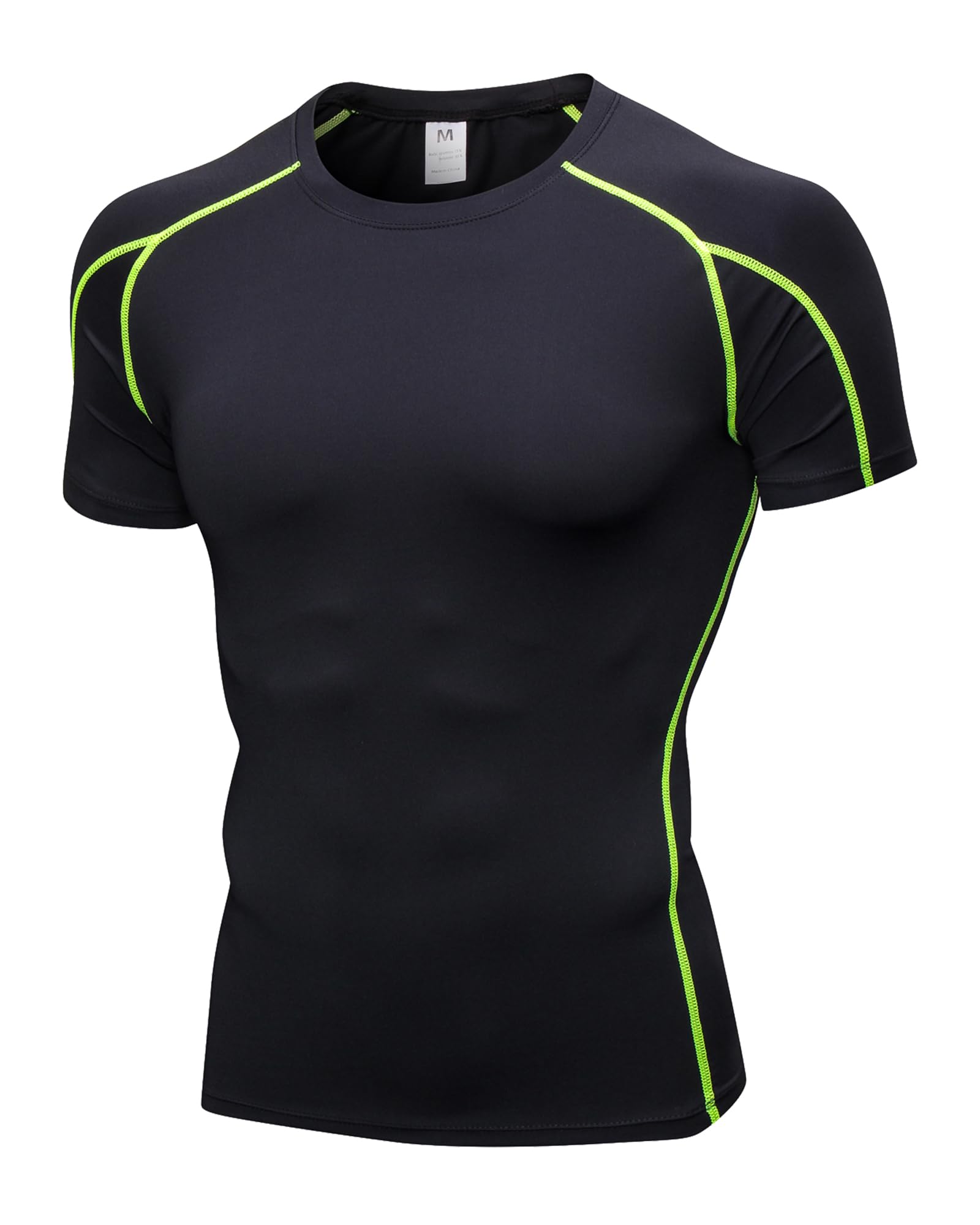 Short Sleeve Compression Shirt Men Athletic Gym Cool Dry Base Layer Workout Tops Slim Fit Undershirts T-Shirt