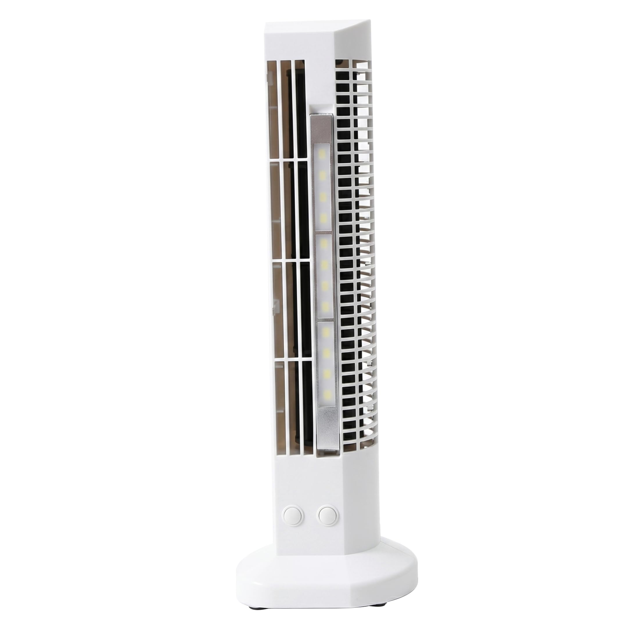 Bemonew Fan Tower, 2-in-1 Small Desktop Fan LED Lamp & Bladeless USB Portable Quiet Fans for Indoor, Outdoor - White