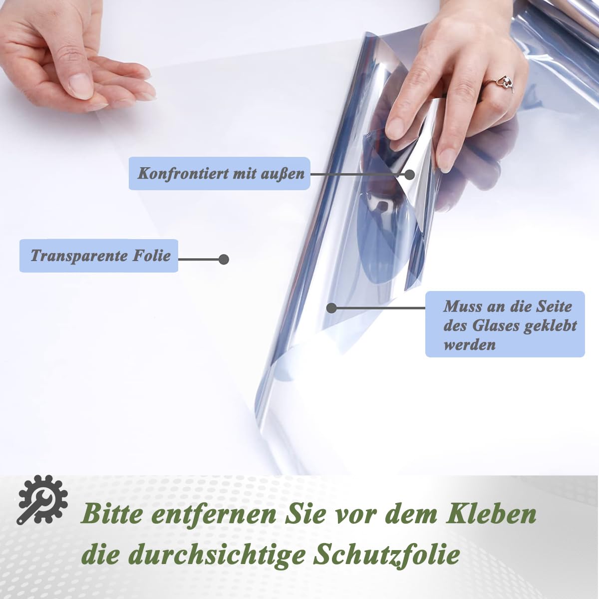 Sichtschutzfolie Fenster, 118x200 cm Spiegelfolie Fenster Sichtschutz UV Folie Fenster, Sonnenschutzfolie Fenster Innen, UV-Schutz Fensterfolie Blickdicht Thermofolie Fenster gegen Hitze