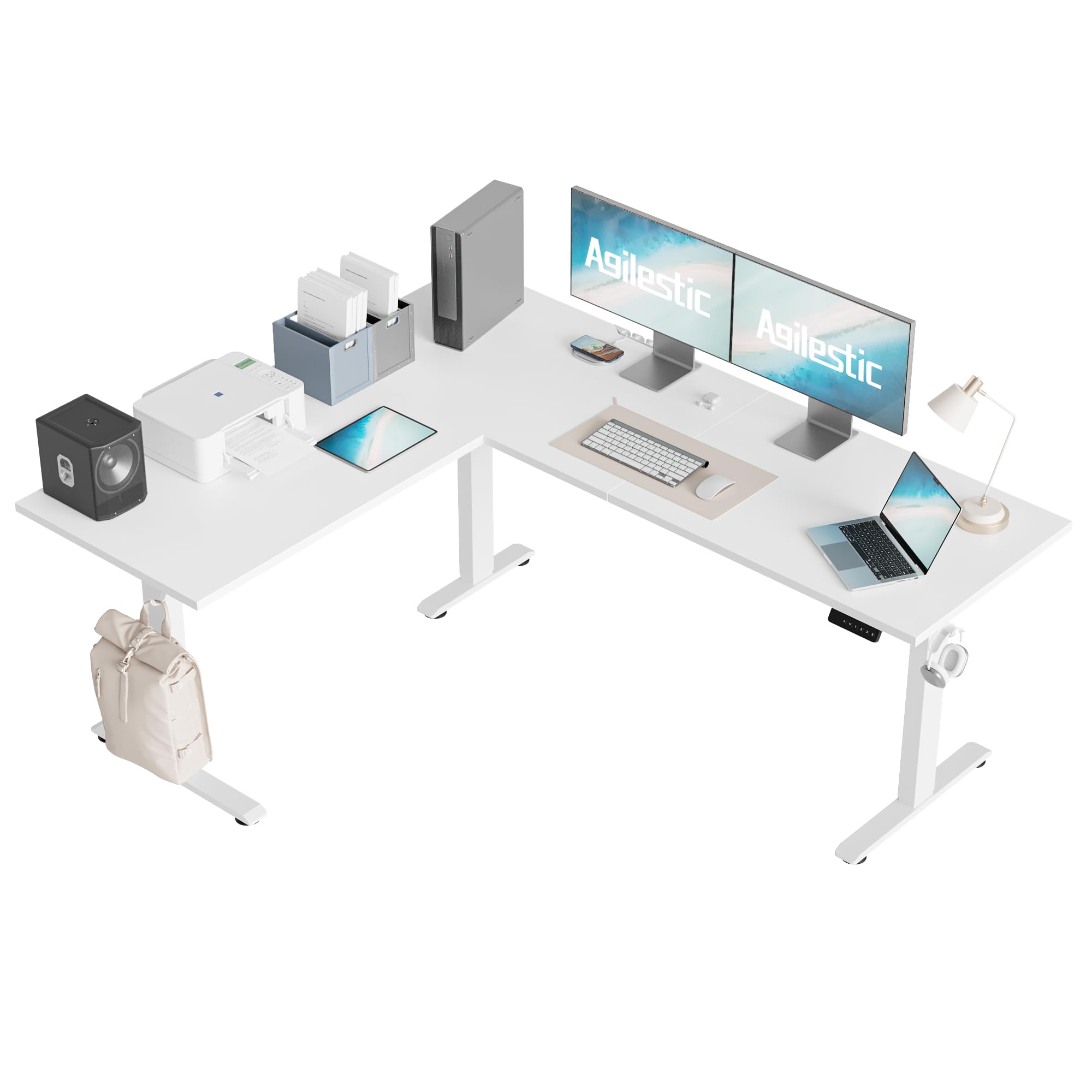 Agilestic Triple Motors 73x60 L-Shaped Standing Desk