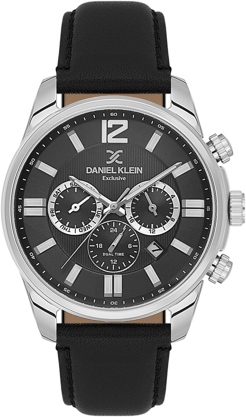 Exclusive Dual Time Black Men’s Analog Watch