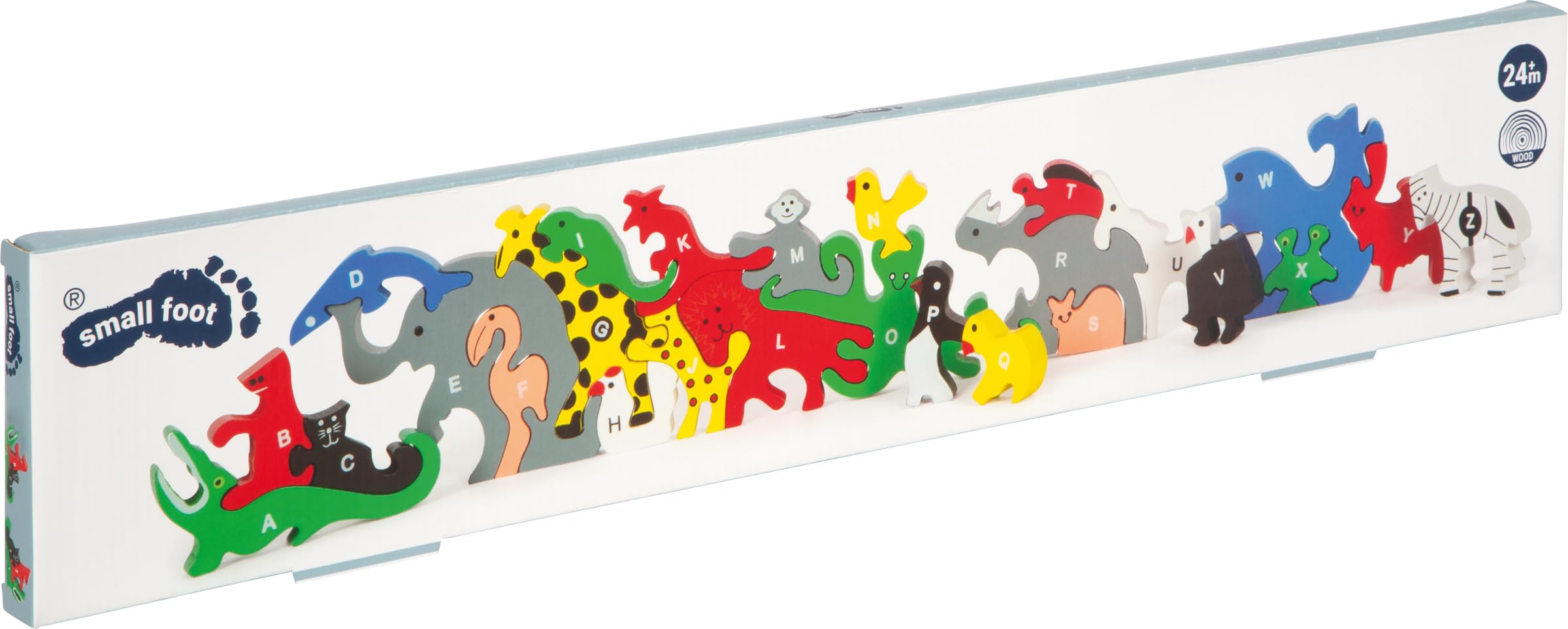 small foot 2841 puzzle drewniane "Litery i cyfry" zestaw do nauki przedszkola, od 5 lat