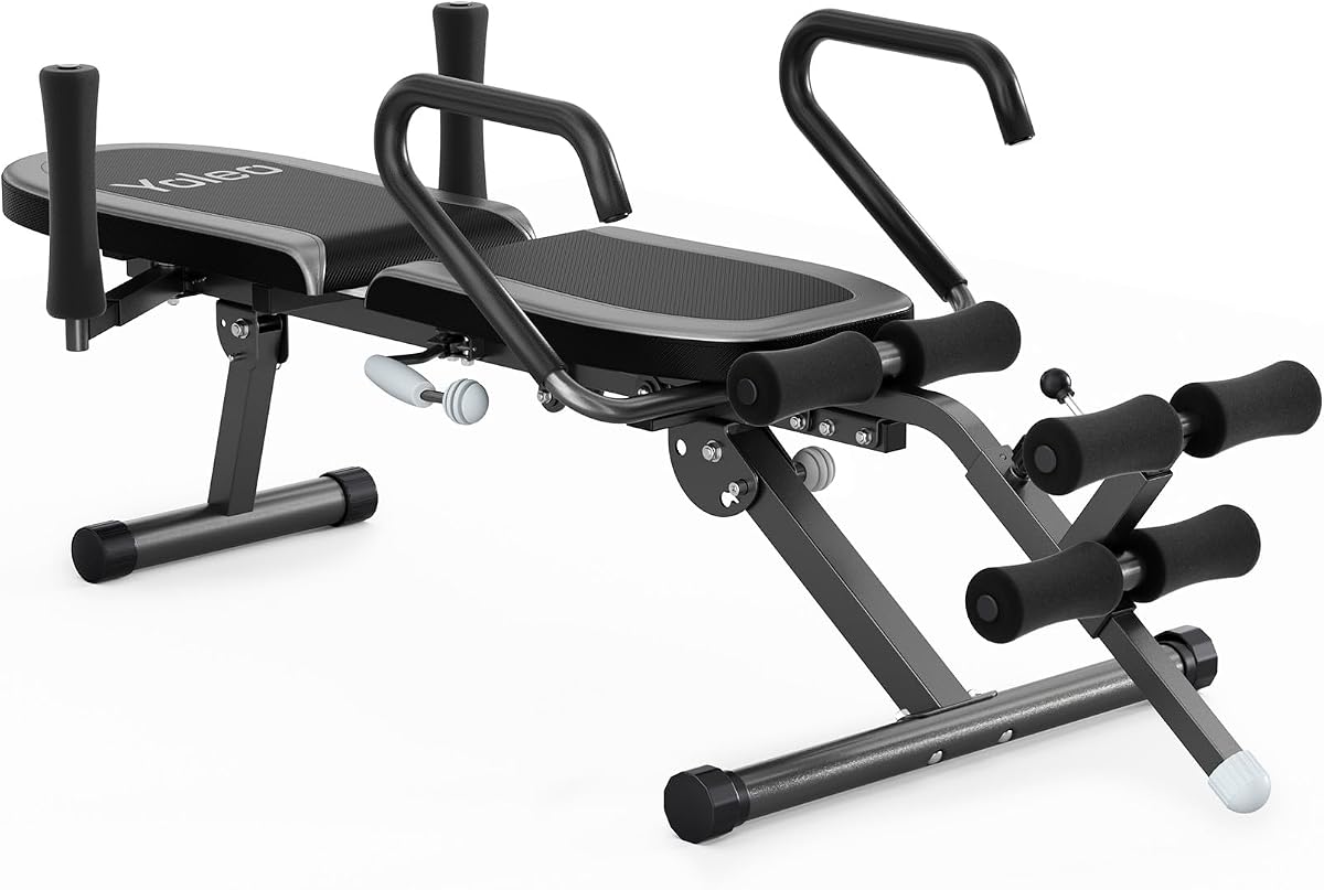Mesa de inversión YOLEO Mesa de descompresión para aliviar el dolor de espalda 265 libras | Banco elástico ajustable, mesa de tracción lumbar, plegable, fácil de montar