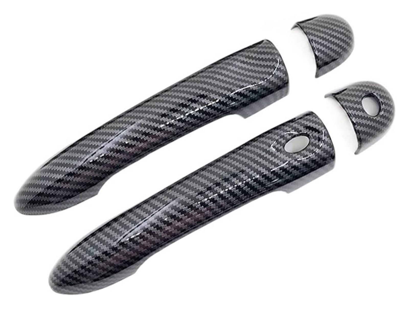 Qwqthgs 1 Keyhole 1 Button Car Exterior Door Handle Cap For Zoe Z.e 2013-2019 Carbon Fiber Exterior Door Handle Cover Catch Trim Car Cap Accessories(1 Keyhole 1 Button)