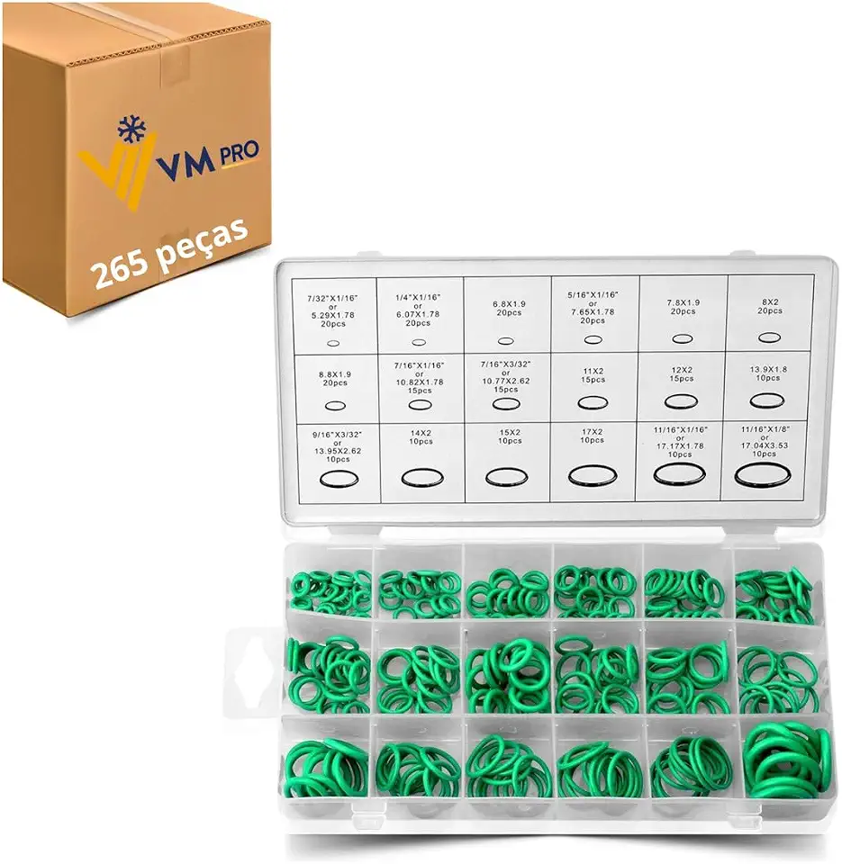 Kit Oring R134a Verde com 265 Unidades para Ar Condicionado – VM PEÇAS